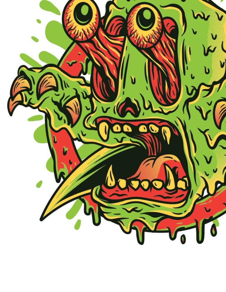 Vector quái vật xanh kinh dị