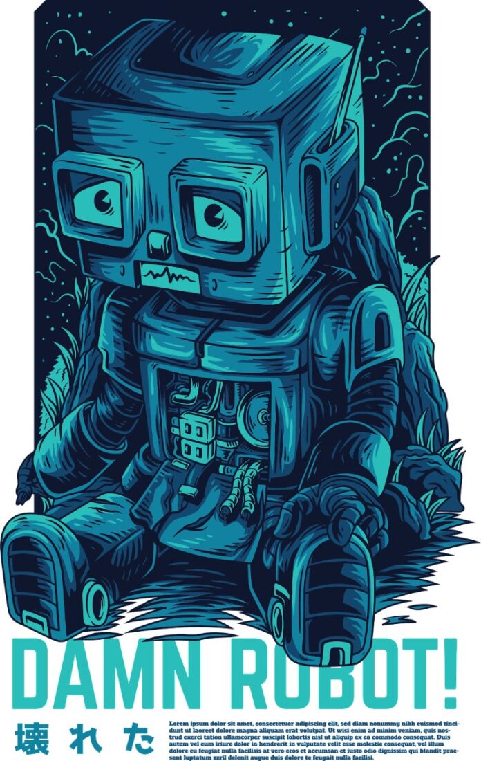 Vector robot hỏng hóc