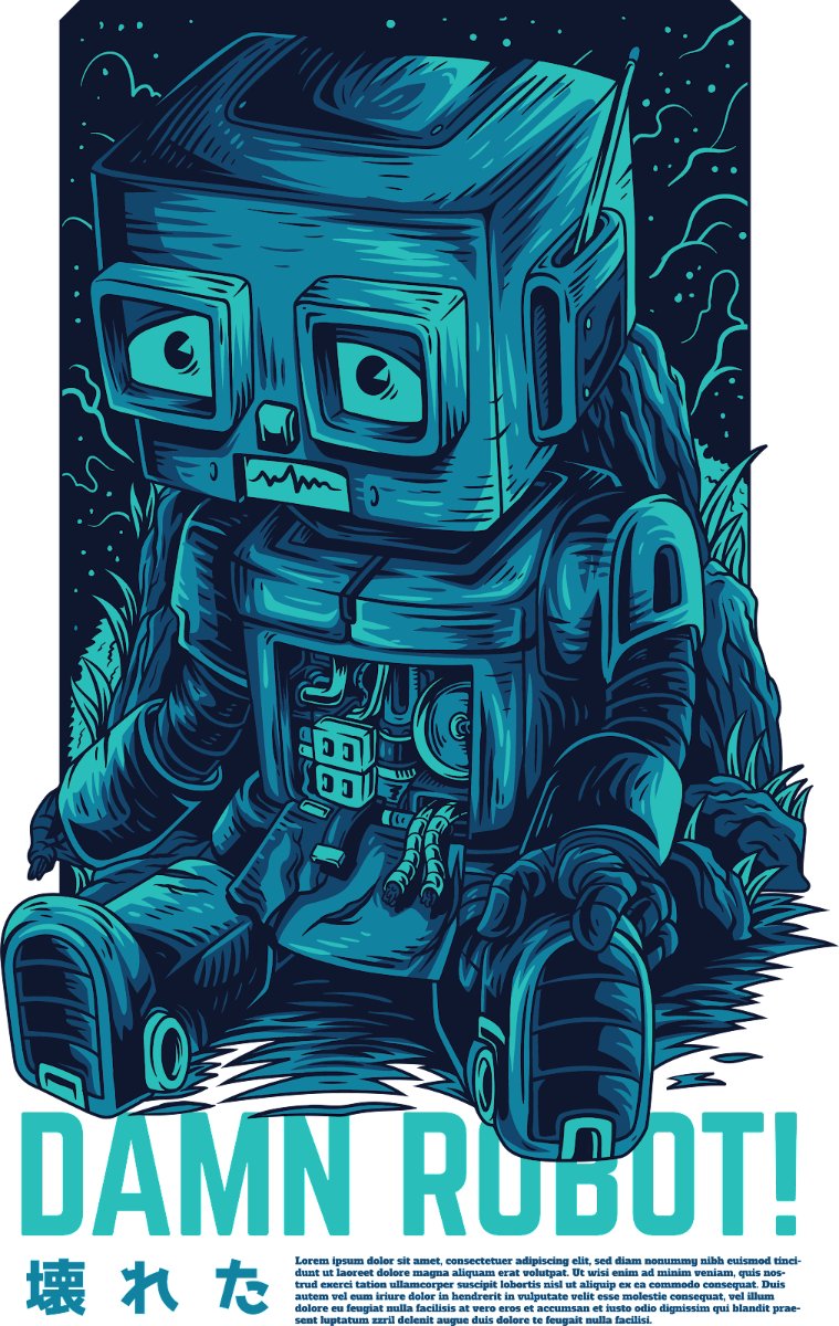 Vector robot hỏng hóc