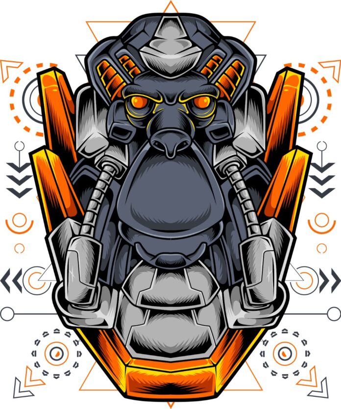 Vector robot khỉ đột đồ họa