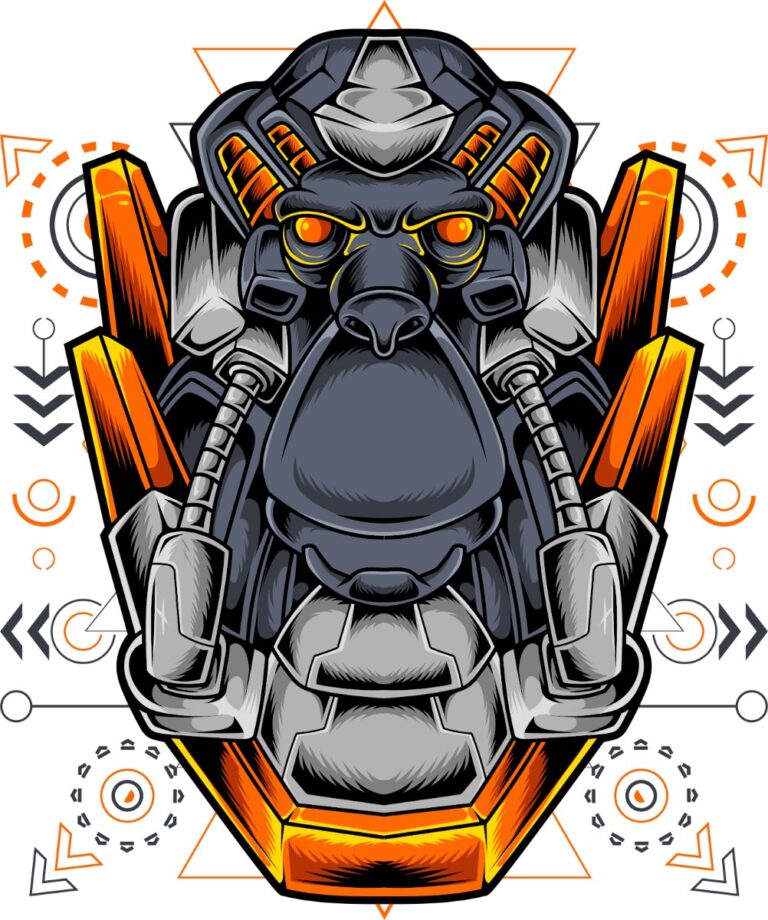 Vector robot khỉ đột đồ họa