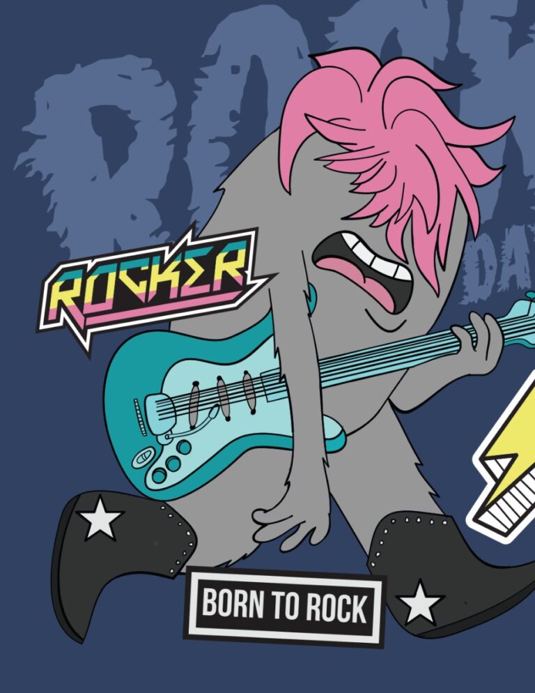 Vector Rocker Born To Rock