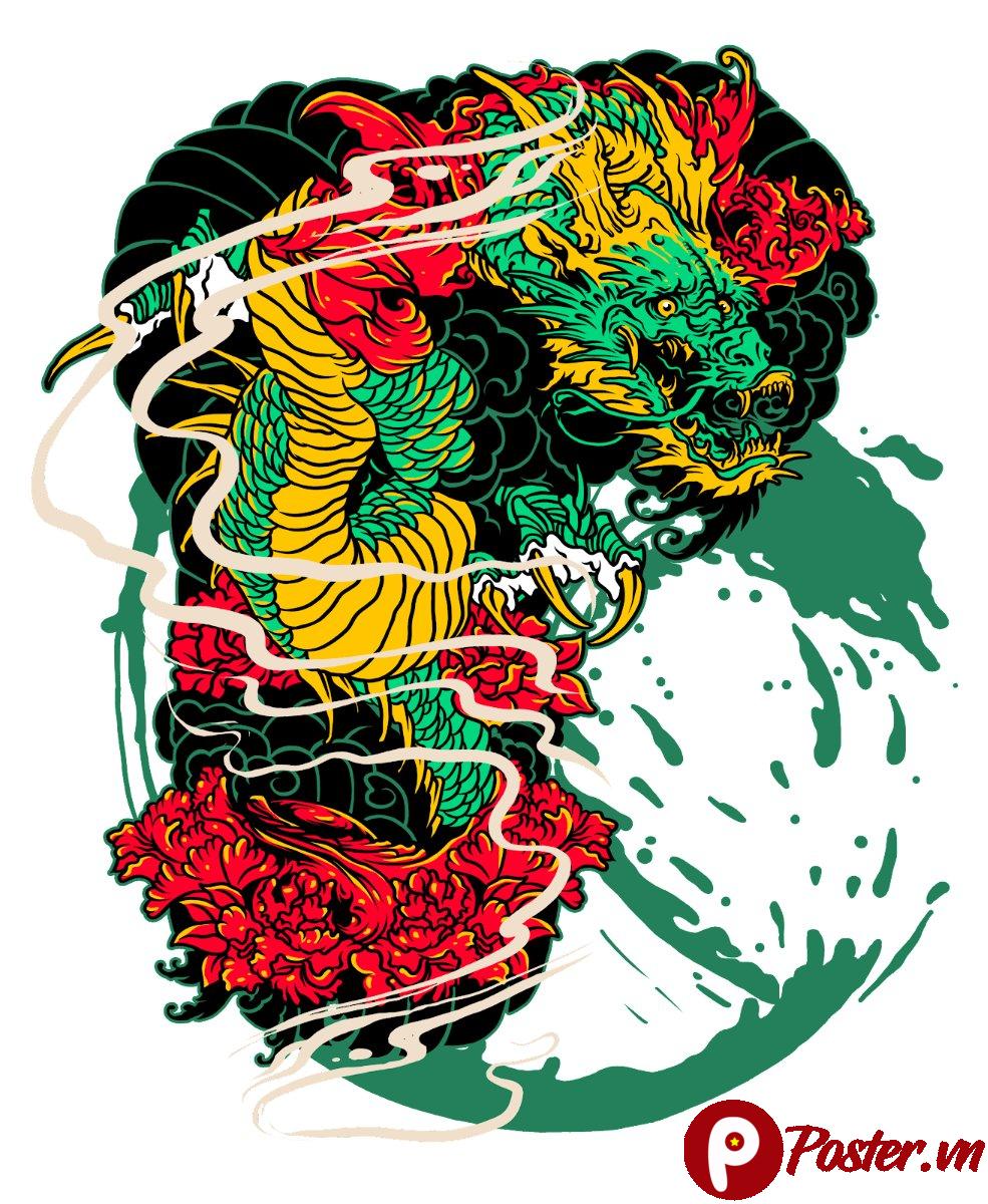 Vector rồng Nhật Bản