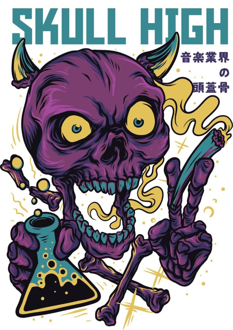 Vector Skull High Đồ Họa Kinh Dị
