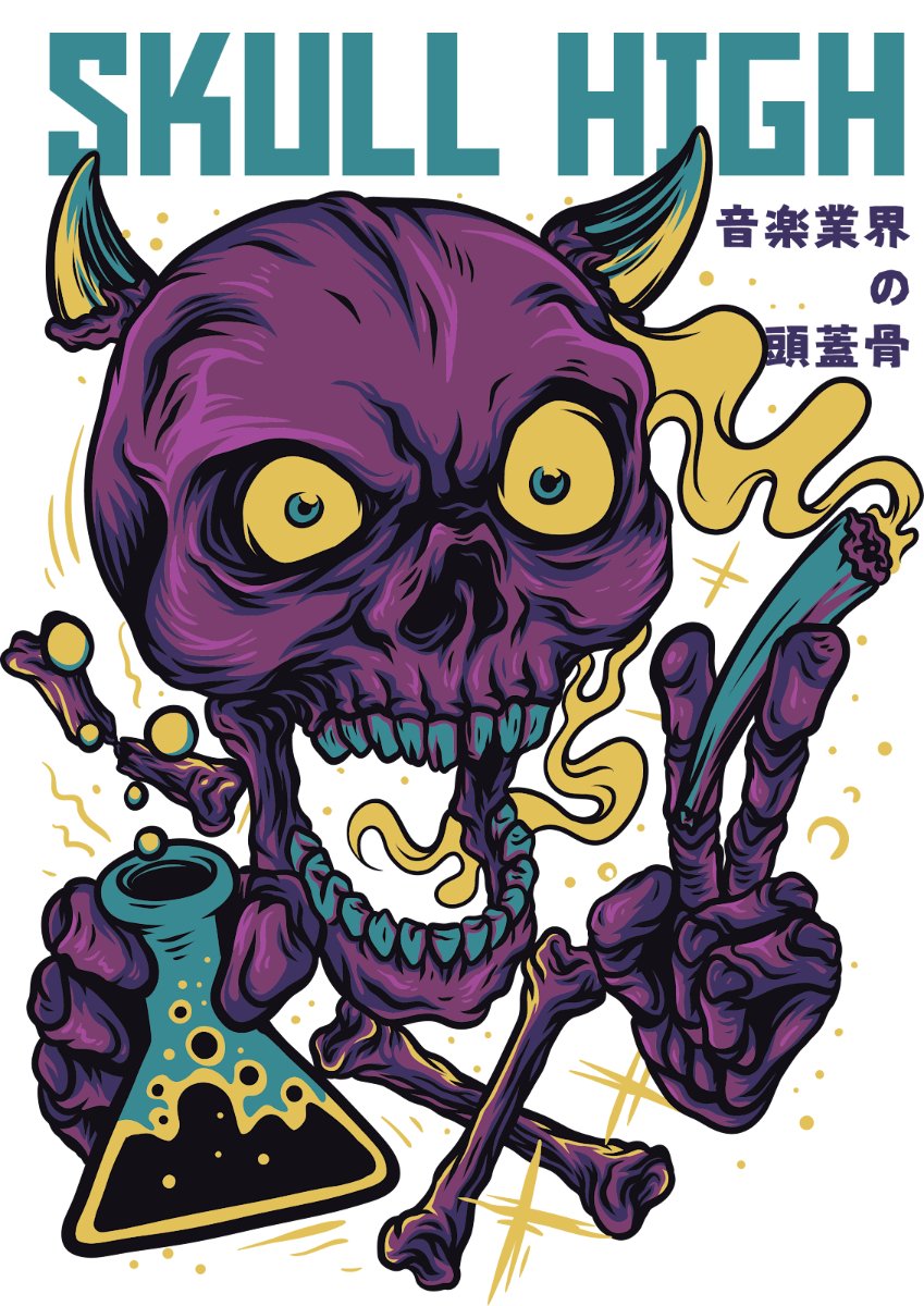 Vector Skull High Đồ Họa Kinh Dị