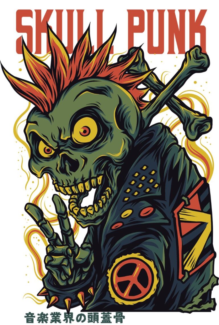 Vector Skull Punk Độc Đáo