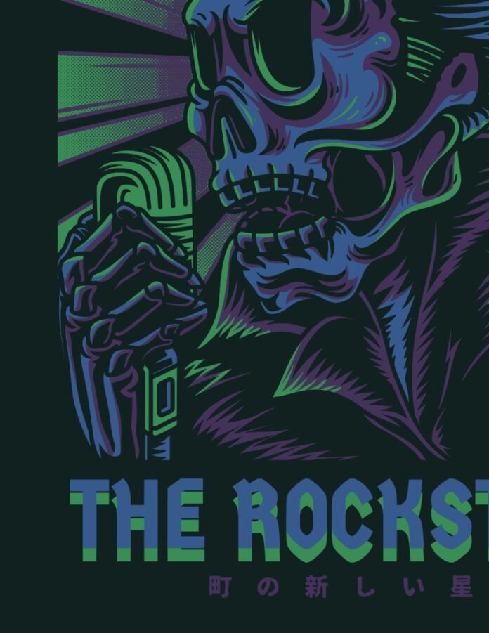Vector Skull Rockstar