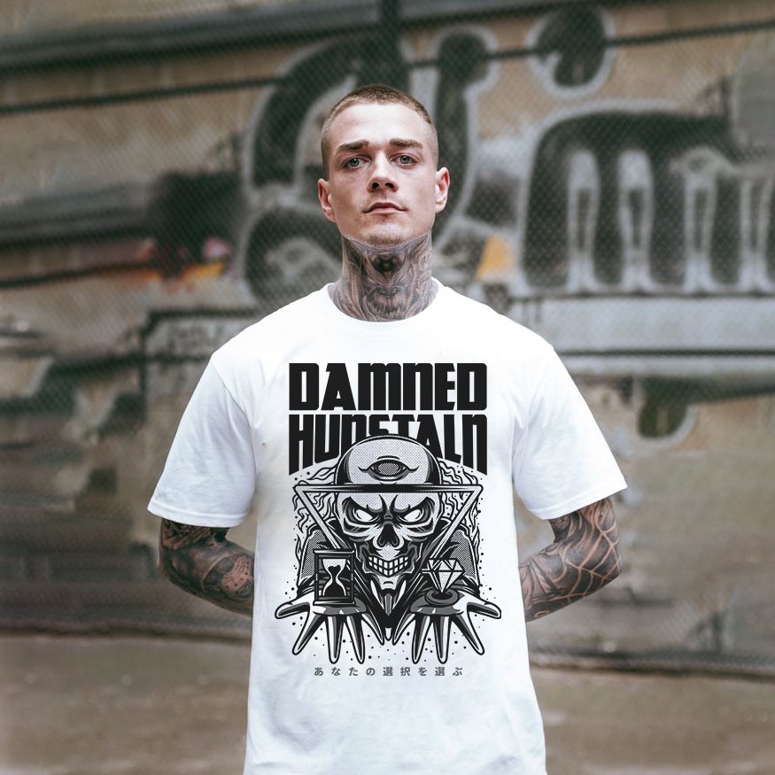 Mẫu thiết kế áo thun đầu lâu vector