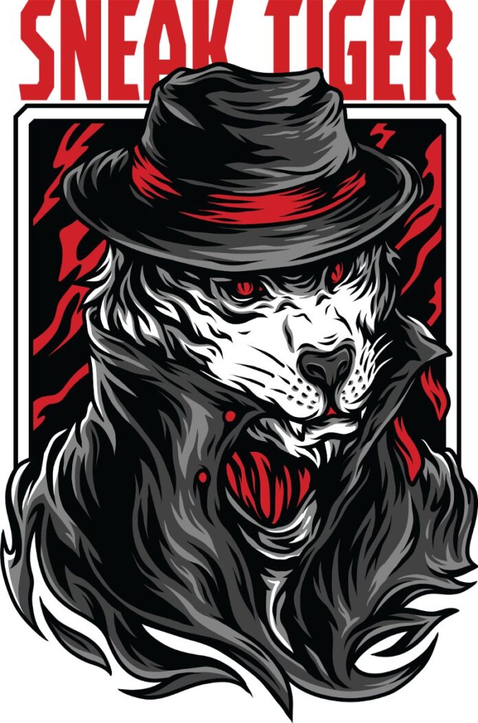 Vector Sneak Tiger Đồ Họa Áo Thun