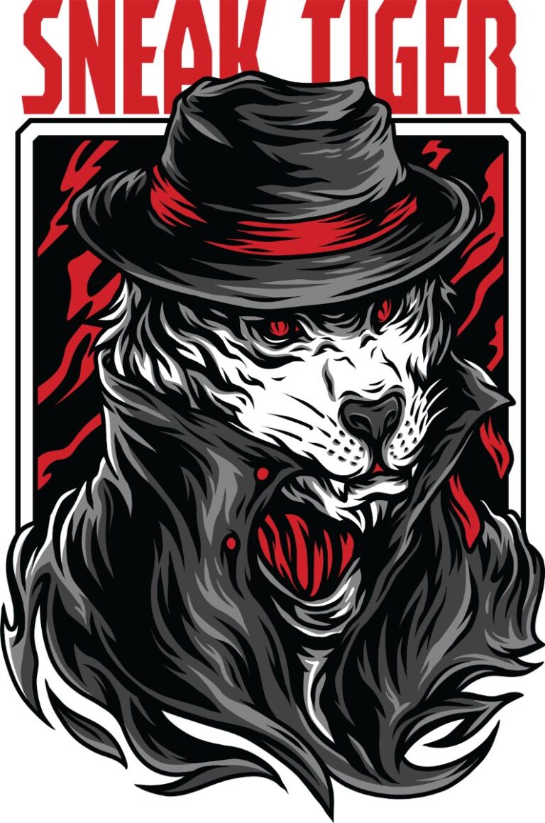 Vector Sneak Tiger Đồ Họa Áo Thun