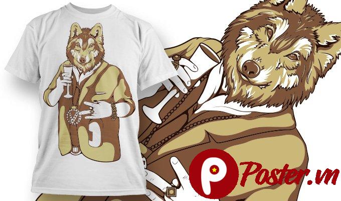 Vector sói ăn chơi phong cách