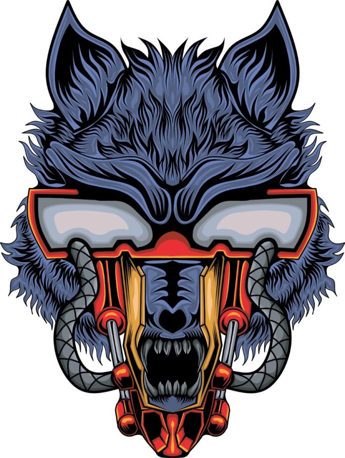 Vector sói cơ khí mạnh mẽ