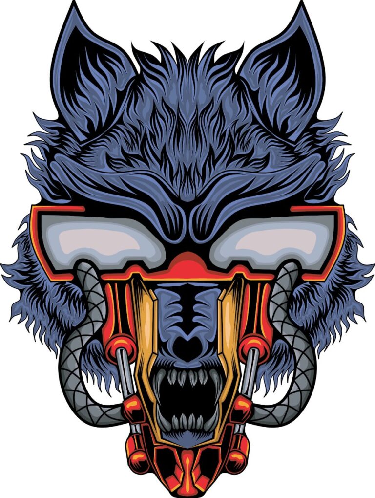 Vector sói cơ khí mạnh mẽ