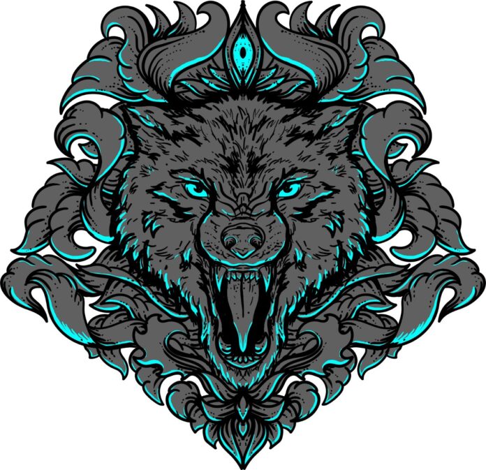 Vector sói đồ họa hầm hố