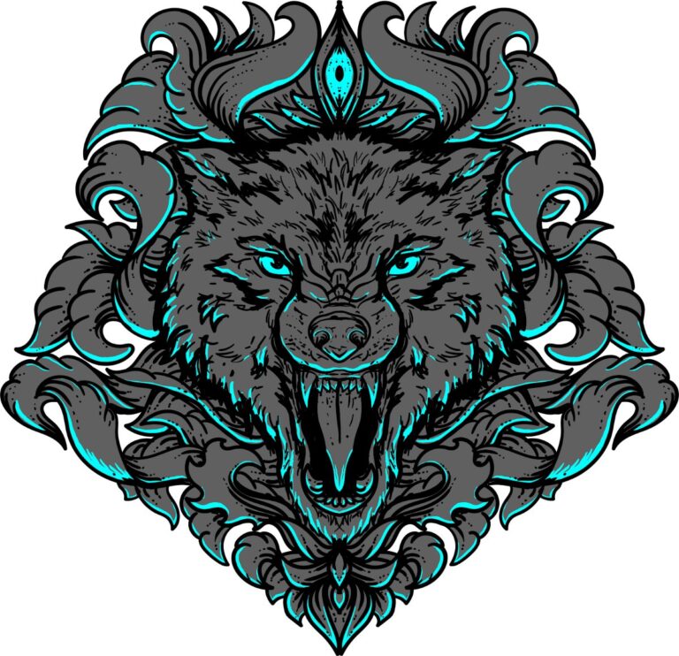 Vector sói đồ họa hầm hố