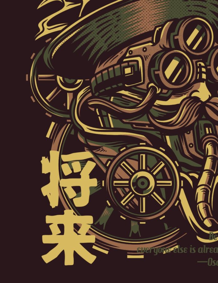 Vector Steampunk Samurai Độc Đáo