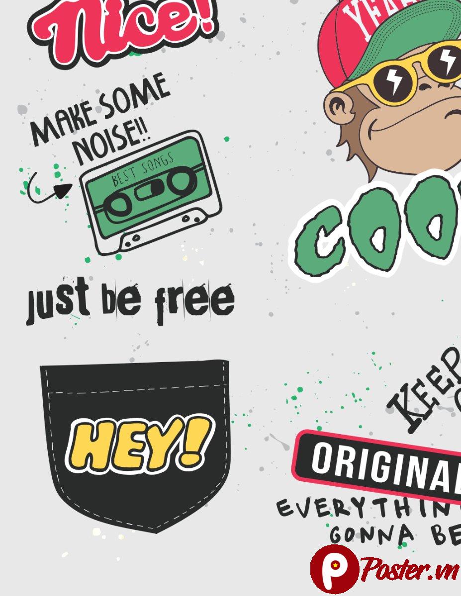 Vector sticker phong cách hip-hop