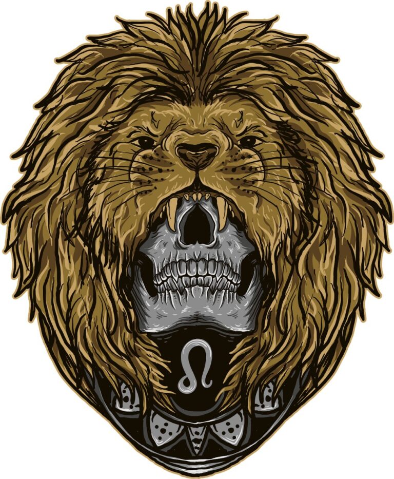 Vector Sư Tử Đầu Lâu Cung Leo