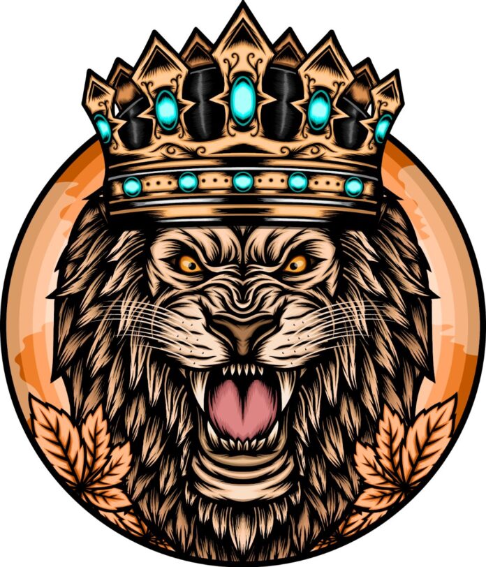 Vector sư tử đội vương miện