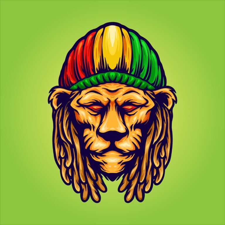 Vector sư tử Reggae
