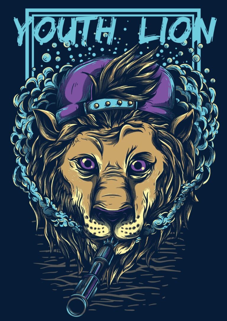 Vector sư tử trẻ hip hop