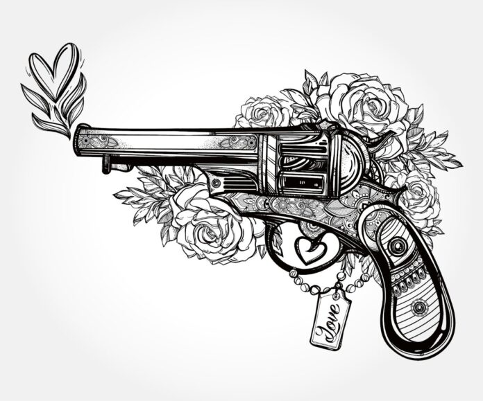 Vector súng hoa hồng tình yêu
