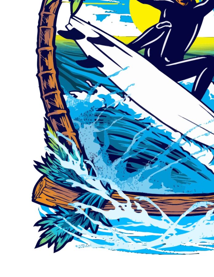 Vector surfing đồ họa sóng biển