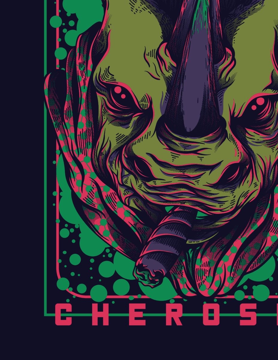 Vector tê giác Cheros đồ họa