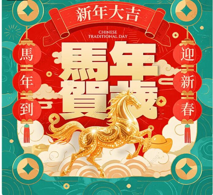 Vector Tết Giáp Thìn 2024 Ngựa Vàng