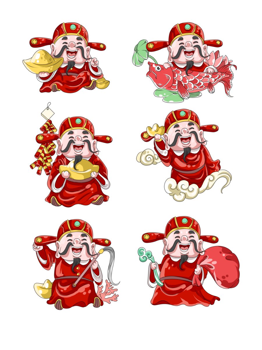 Vector Thần Tài Tết 2025