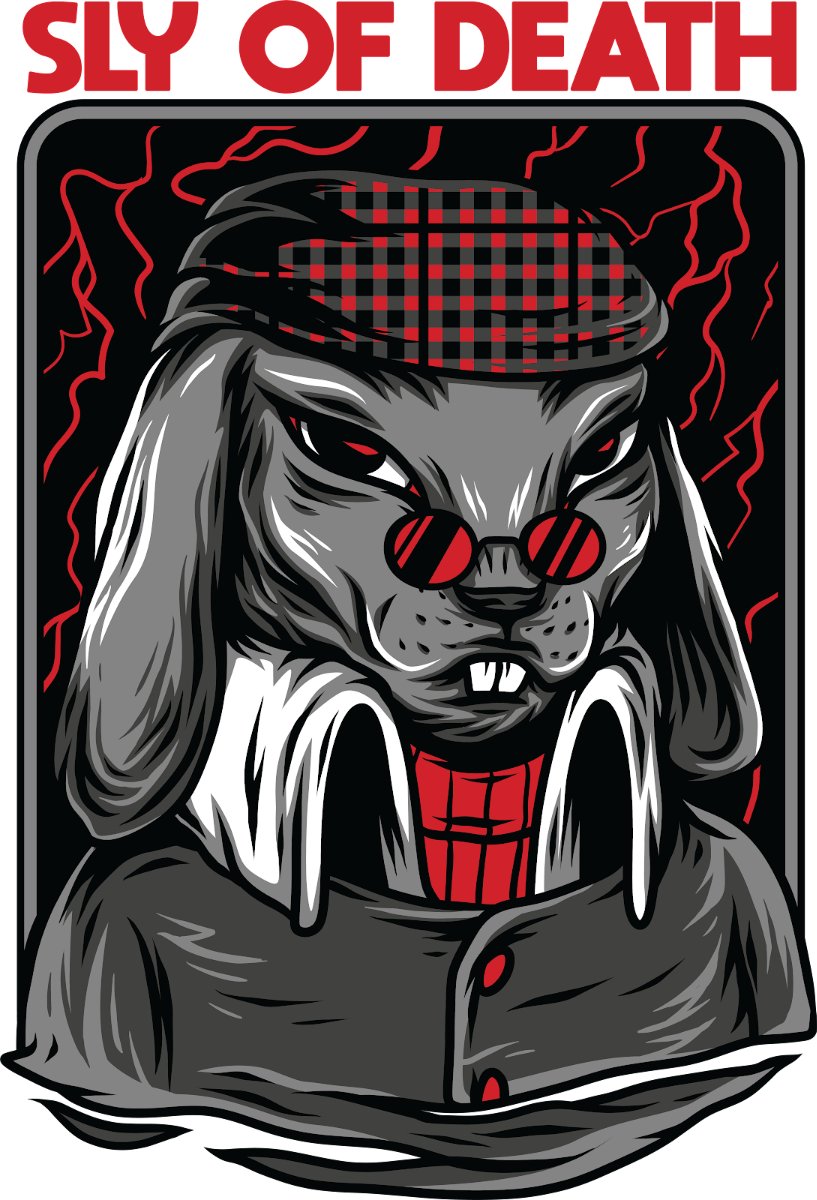 Vector thỏ đeo kính phong cách đường phố