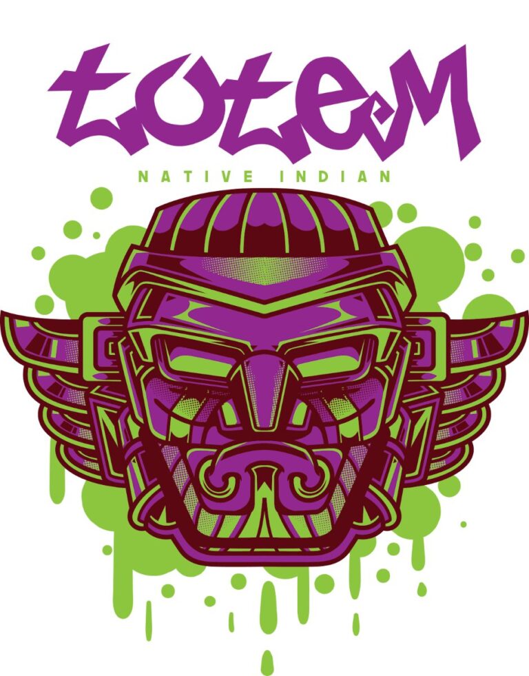 Vector Totem Thổ Dân Native Indian
