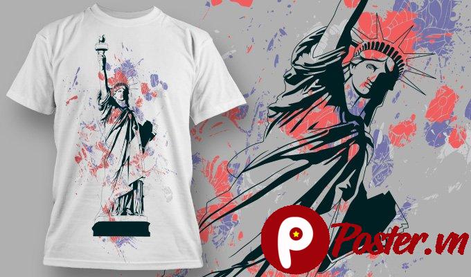 Vector tượng Nữ Thần Tự Do áo thun