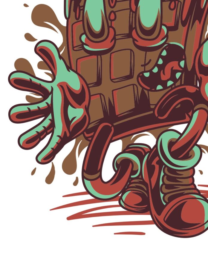 Vector waffle kem chảy