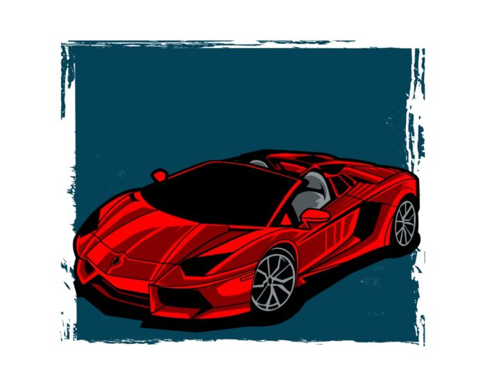 Vector xe hơi đỏ thể thao