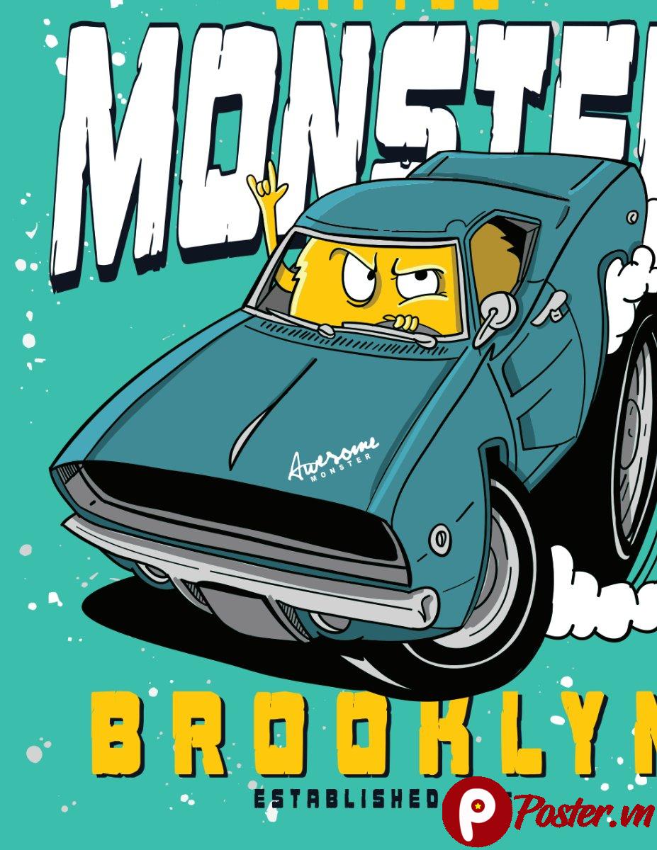 Vector xe hơi hoạt hình ngầu