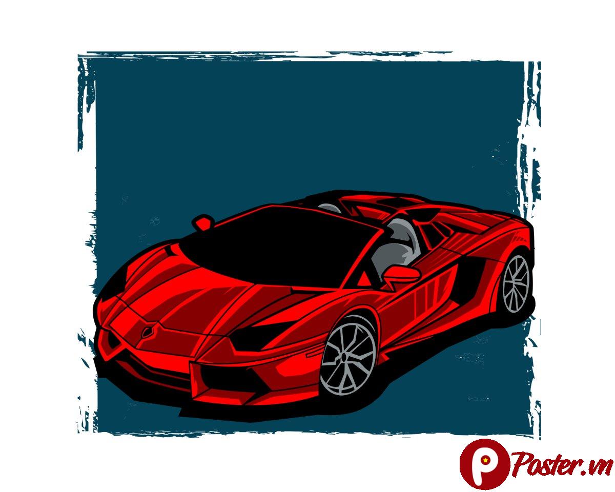 Vector xe hơi thể thao đỏ