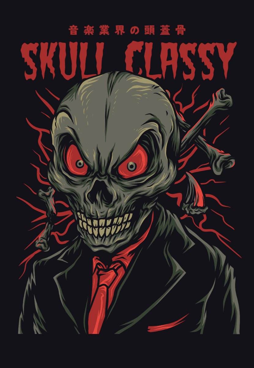 Vector ZOMBIE Skull Classy