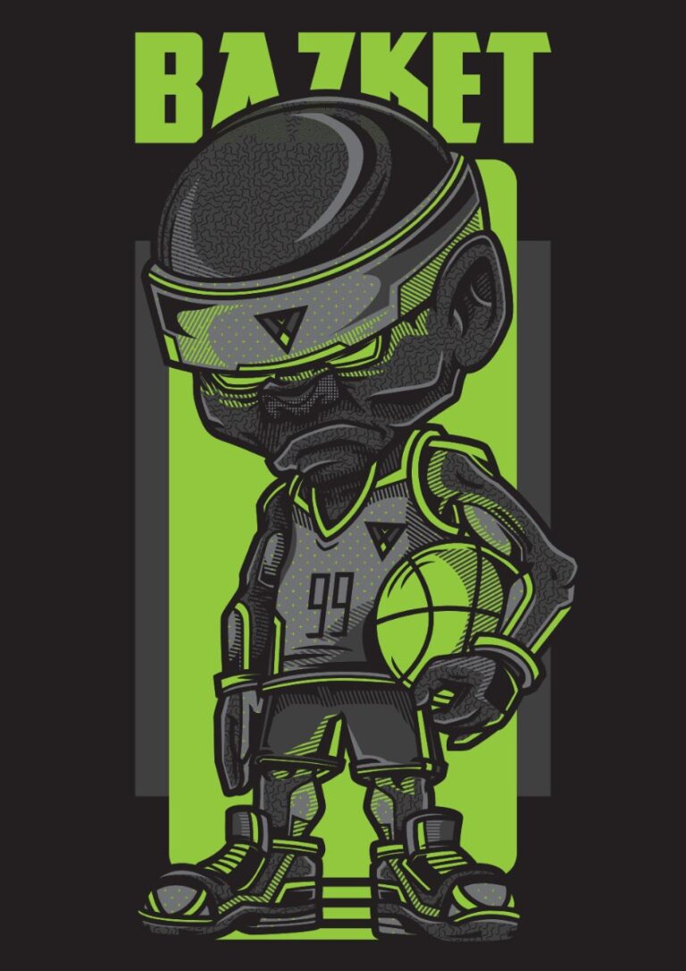 Vector Zombie Bóng Rổ Độc Đáo