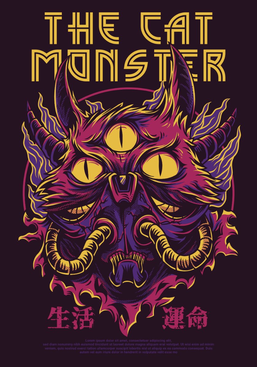 Vector Zombie Cat Monster Đồ Họa AI