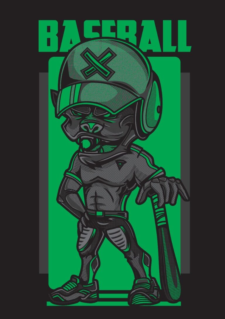 Vector zombie đánh bóng chày