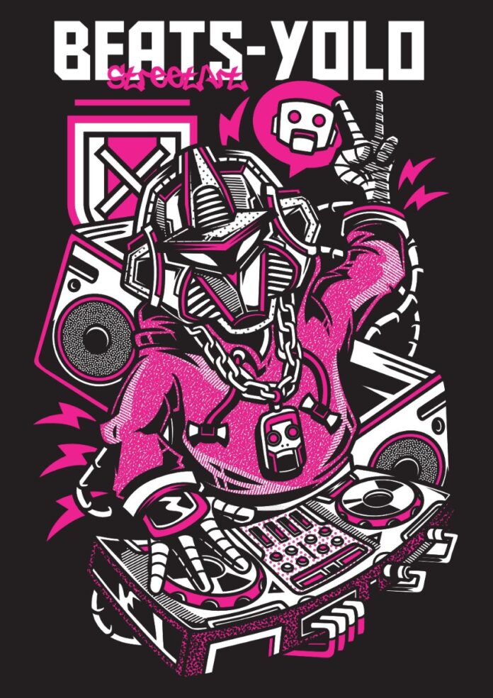 Vector Zombie DJ phong cách đồ họa