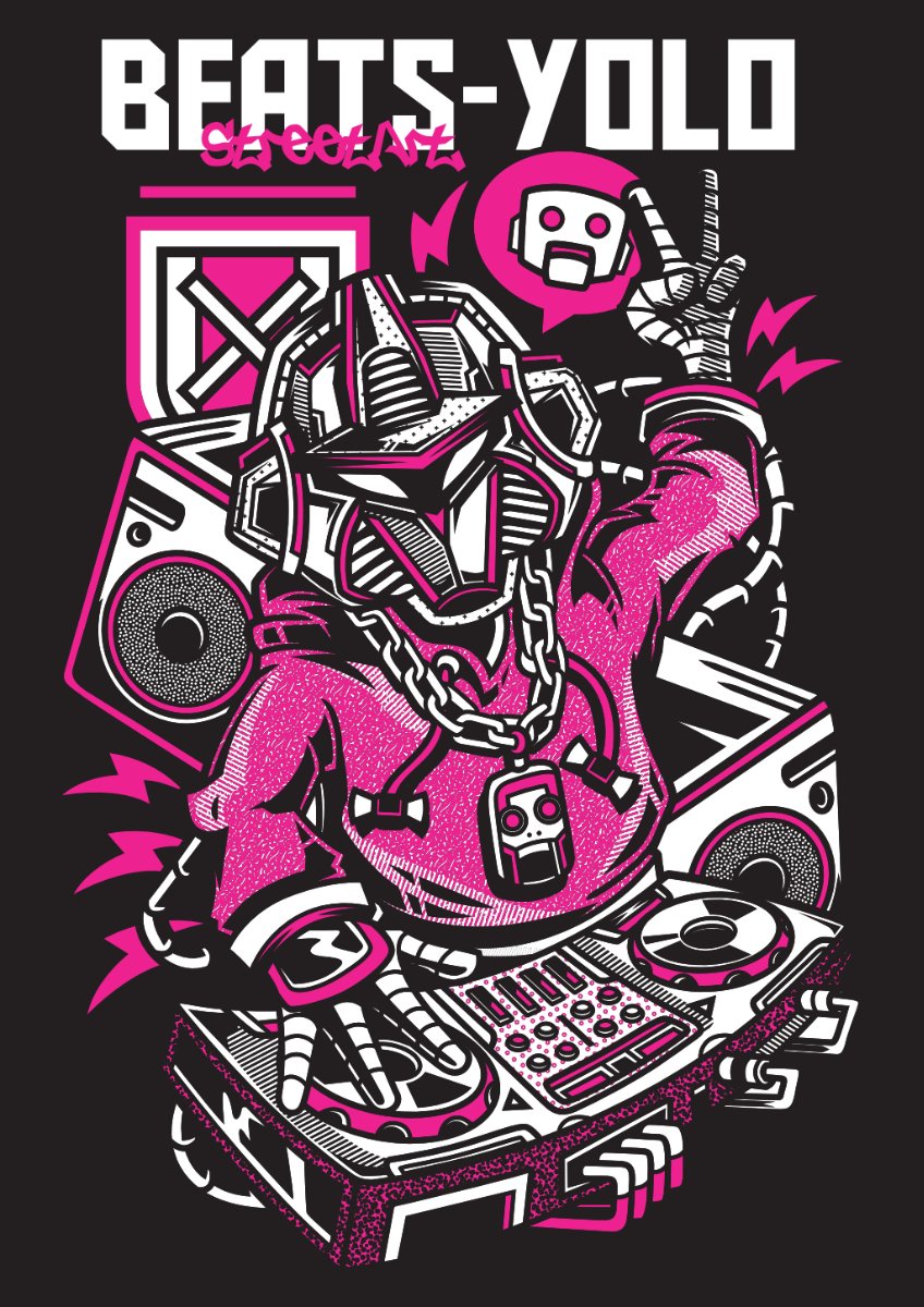 Vector Zombie DJ phong cách đồ họa