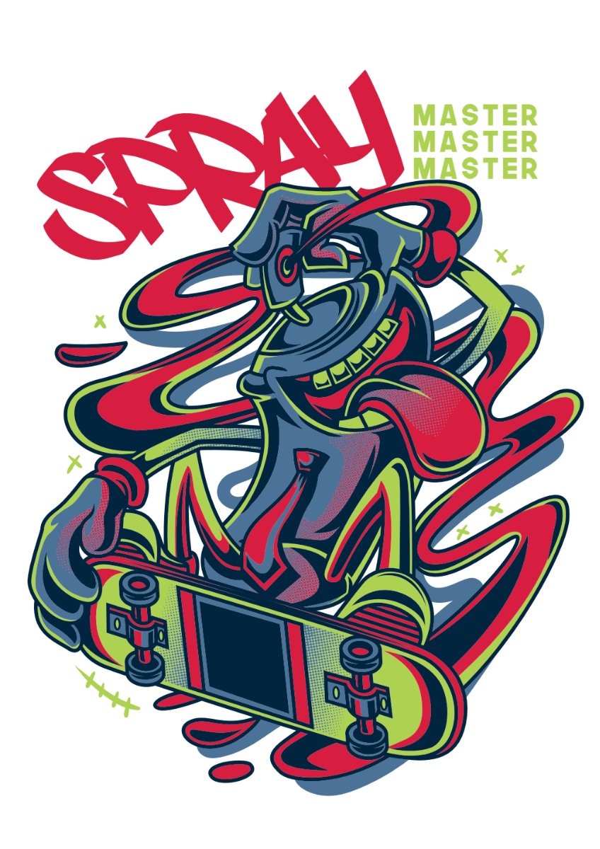 Vector Zombie Graffiti Skateboard