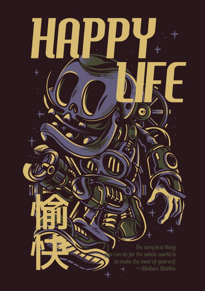 Vector Zombie Happy Life