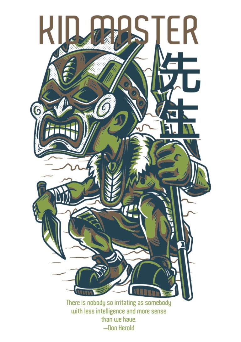 Vector Zombie Kid Master