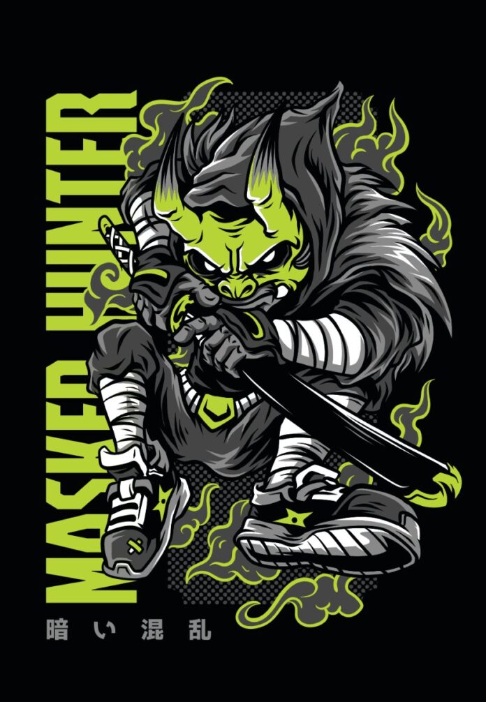 Vector Zombie Masked Hunter