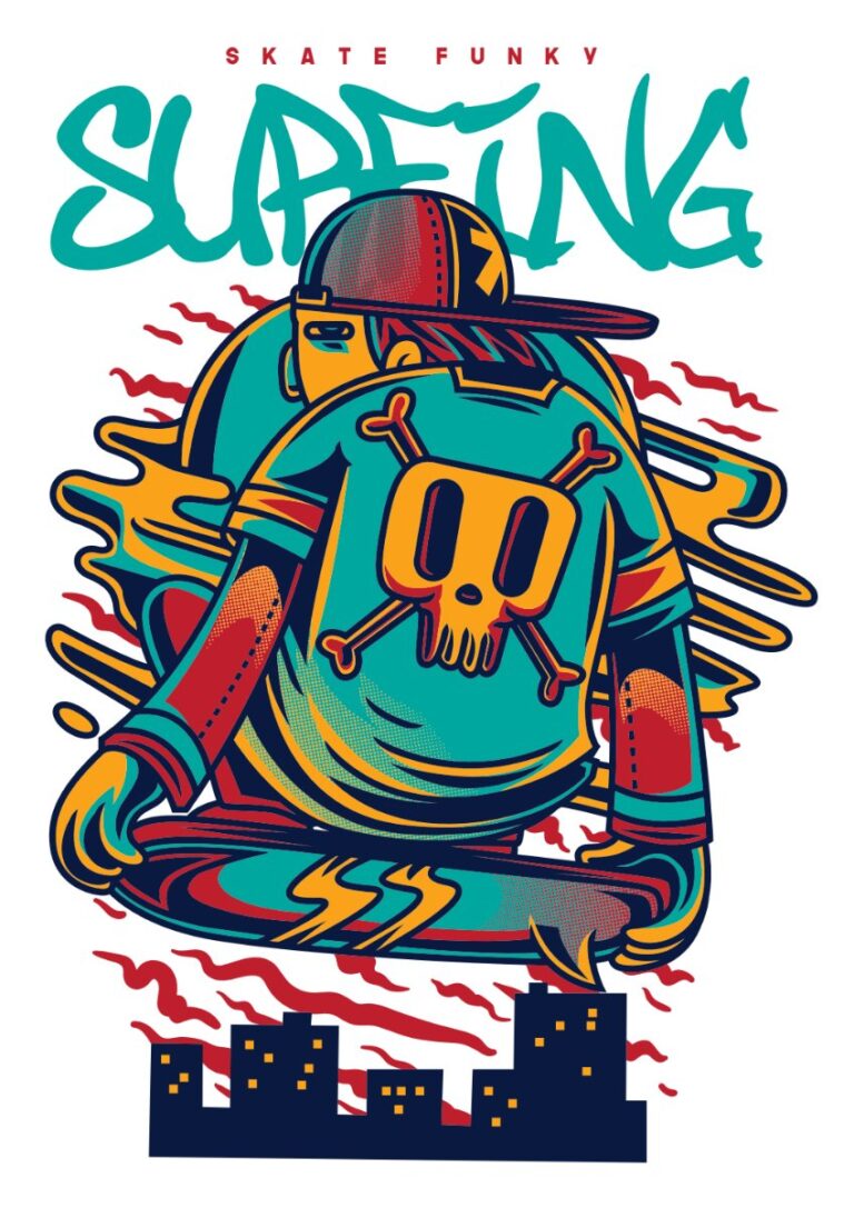 Vector Zombie phong cách Funky