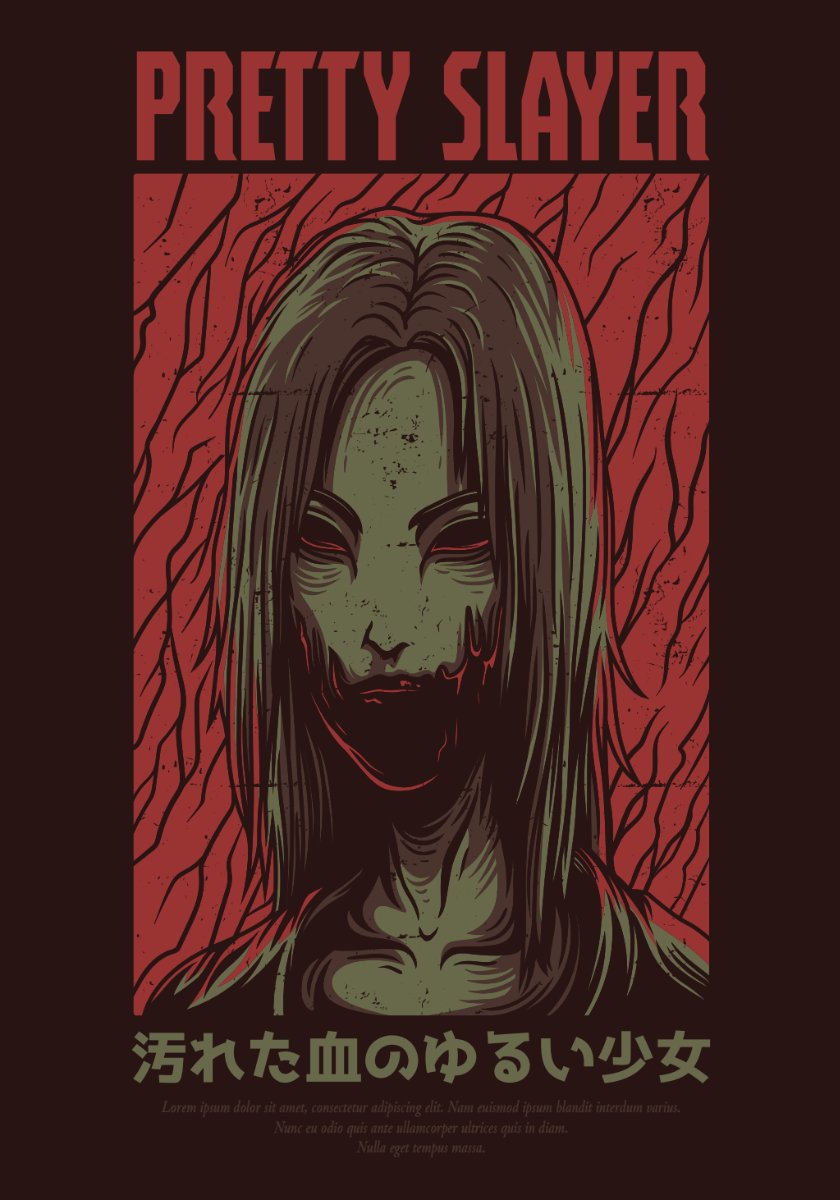 Vector Zombie Pretty Slayer đáng sợ