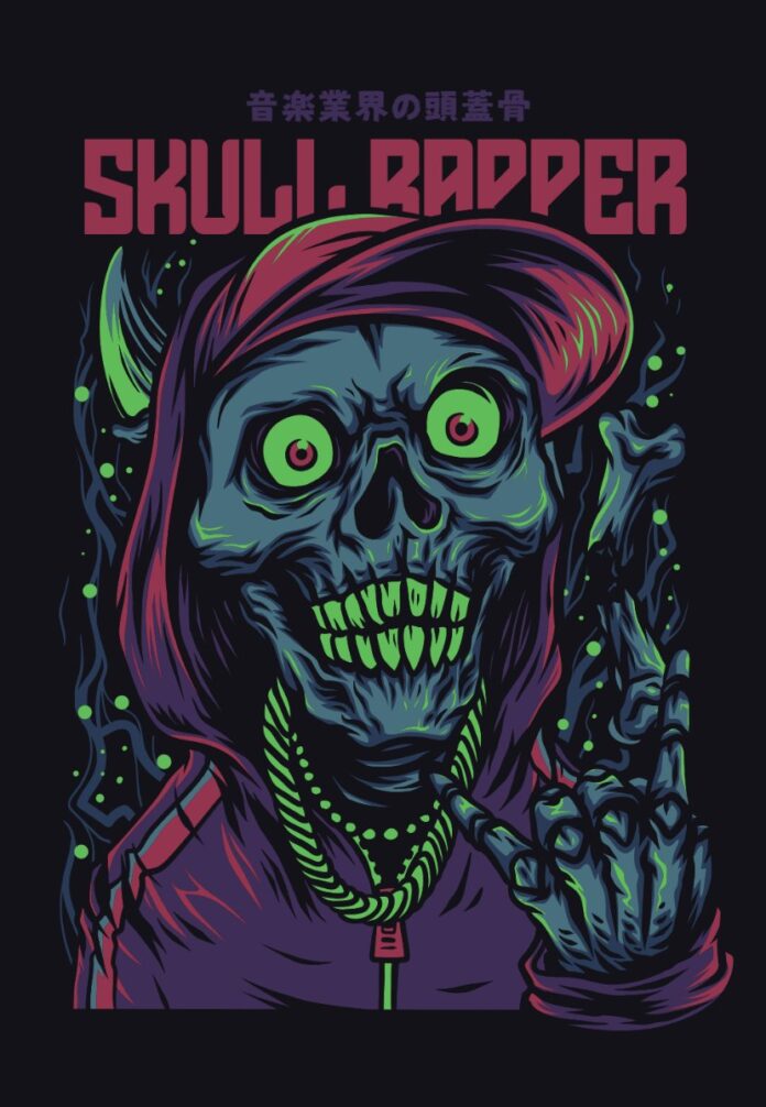 Vector Zombie Rapper phong cách đường phố